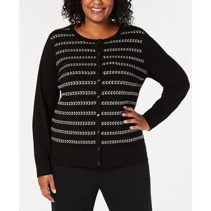 Charter Club Plus Size Lurex® Striped Cardigan Size 2X